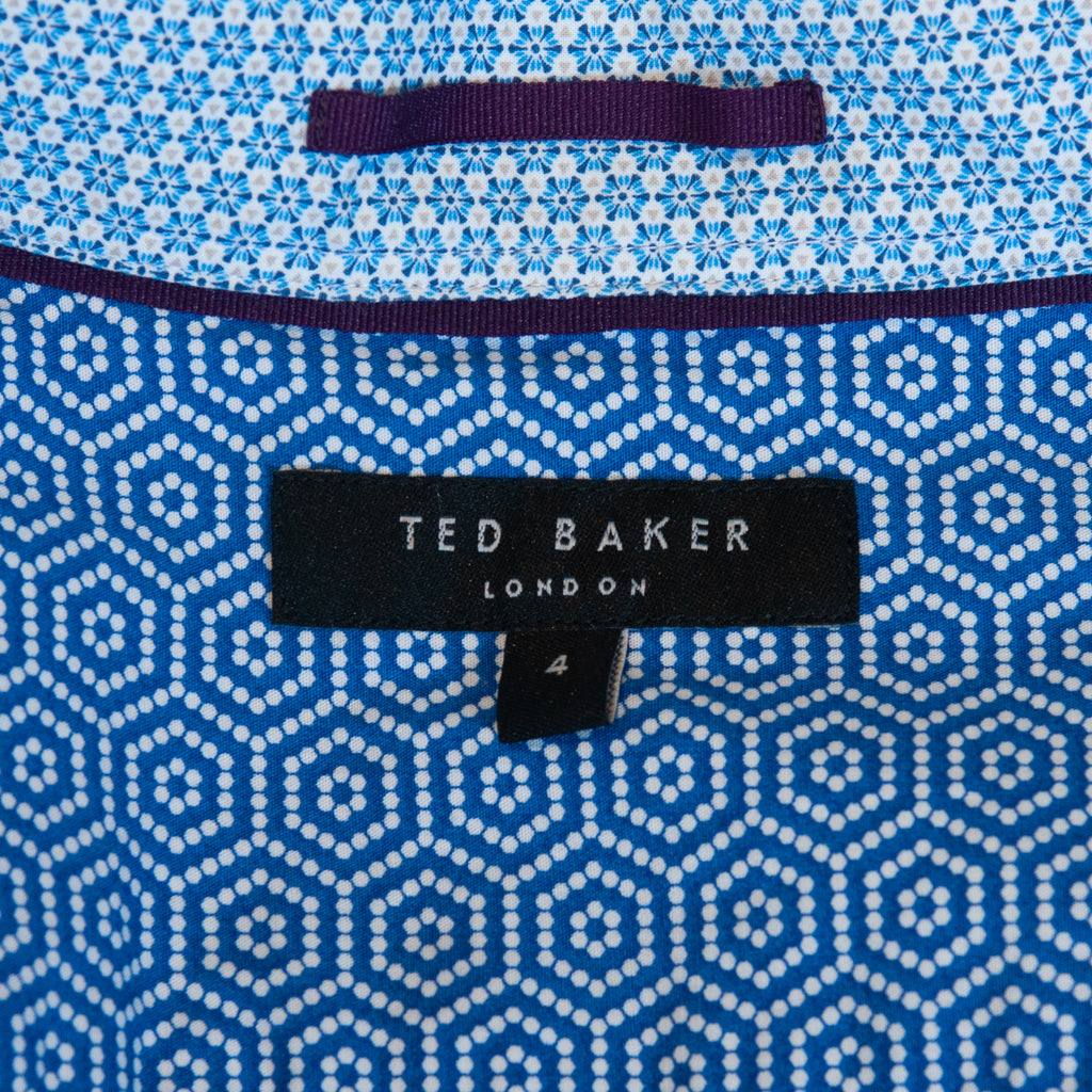 Ted Baker Blue Freshyo Linen Blend Short Sleeve Shirt