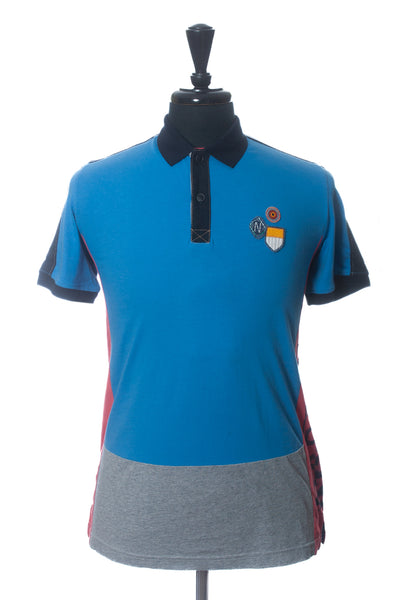Napariji Light Blue Color Block Elock Polo Shirt