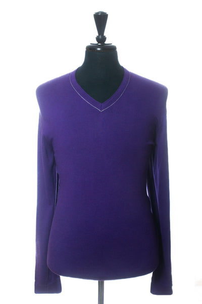 Hugo Boss Royal Purple Slim Fit Bachano V-Neck Sweater