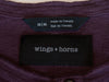 Wings + Horns Purple Cotton Henley Shirt