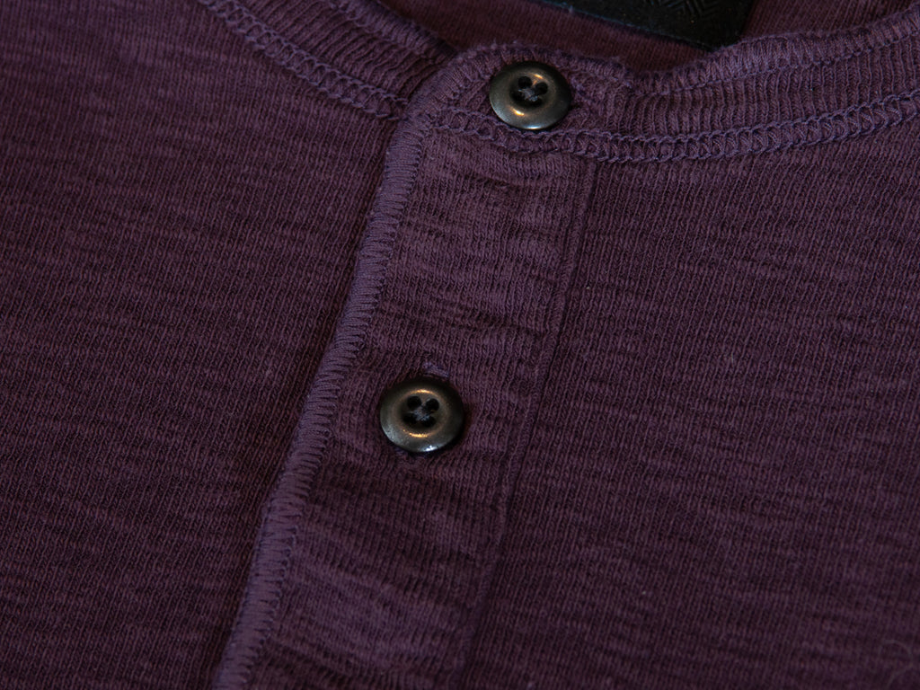 Wings + Horns Purple Cotton Henley Shirt