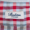 Stenstroms Grey and Red Check Short Sleeve Shirt