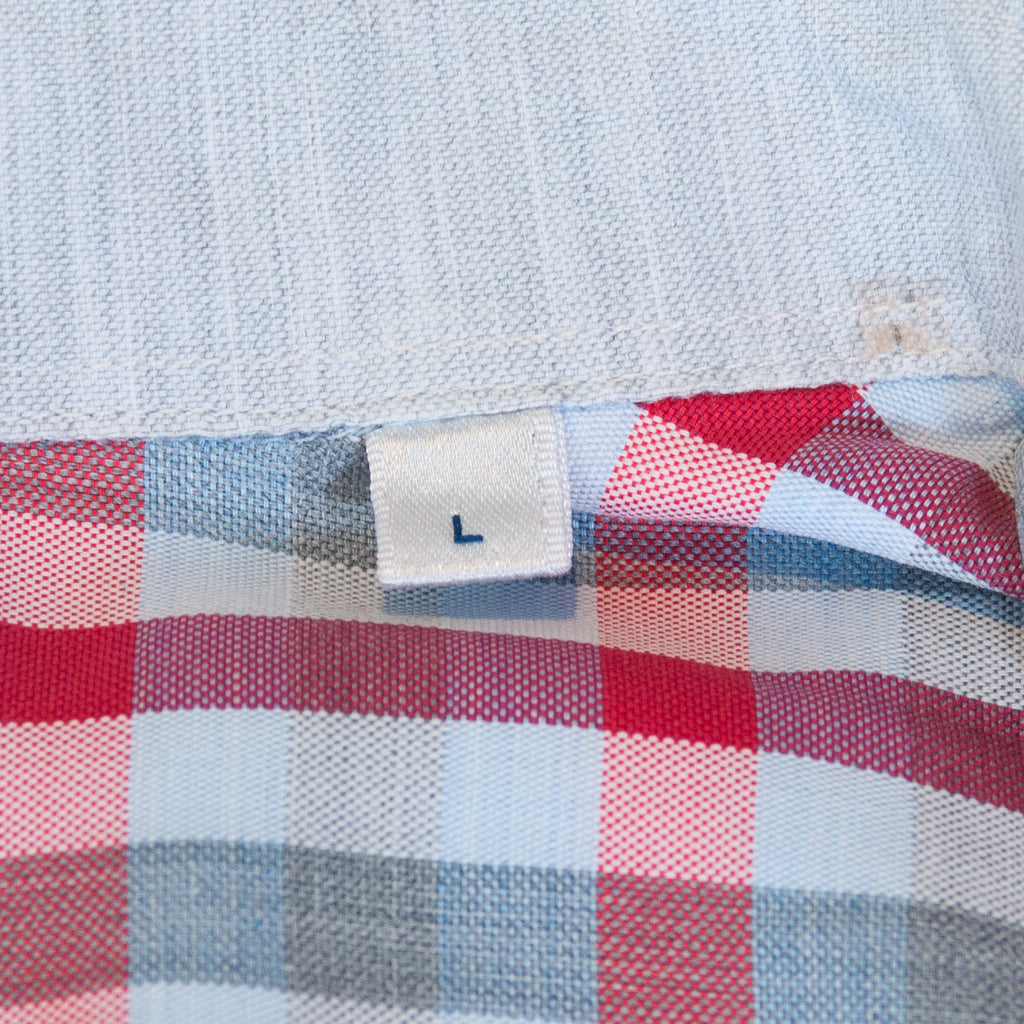 Stenstroms Grey and Red Check Short Sleeve Shirt