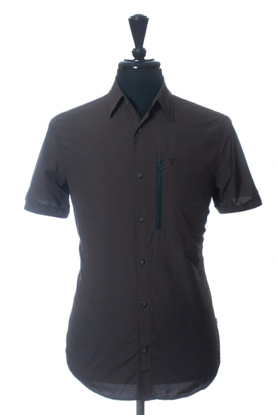 Fjallraven Dark Brown Sbisko Hike Short Sleeve Shirt