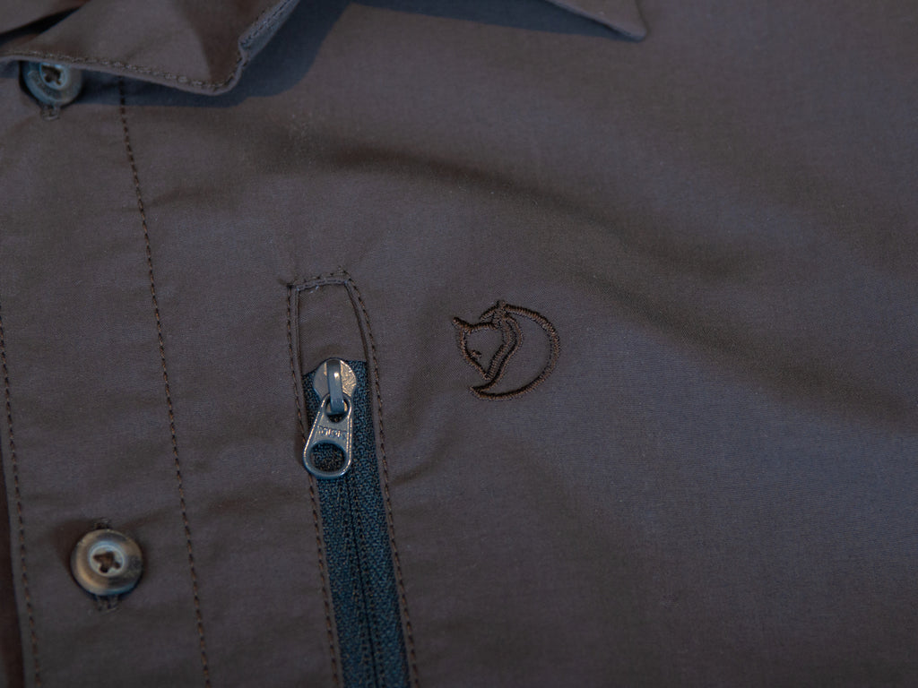 Fjallraven Dark Brown Sbisko Hike Short Sleeve Shirt