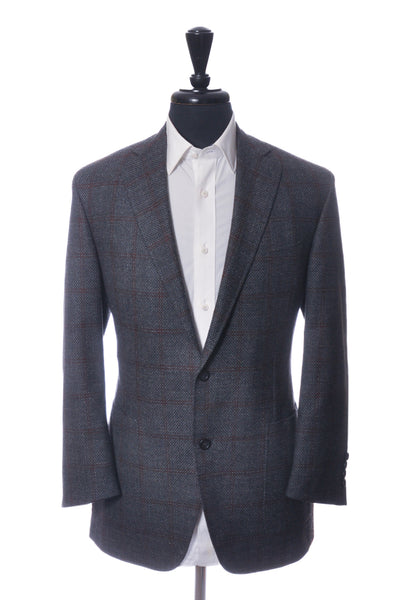 Canali Kei Grey Check Blazer