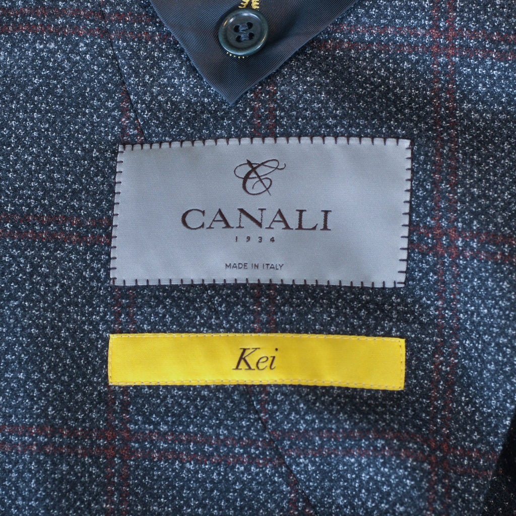 Canali Kei Grey Check Blazer