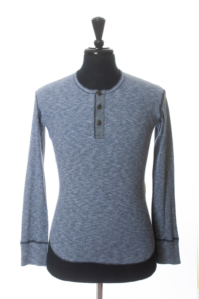 Wings + Horns Archive Heathered Blue Henley Shirt