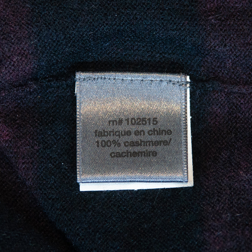 John Varvatos Burgundy and Black Cashmere Henley Sweater