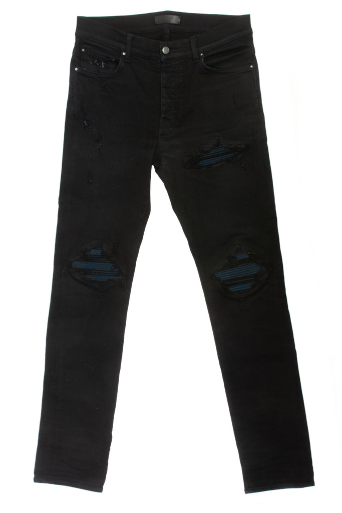 Amiri Black Distressed Button Fly Jeans