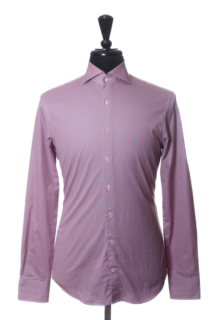 Stenstroms Orange Dot Print Slimline Shirt