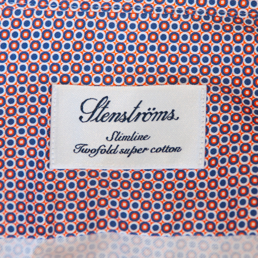 Stenstroms Orange Dot Print Slimline Shirt
