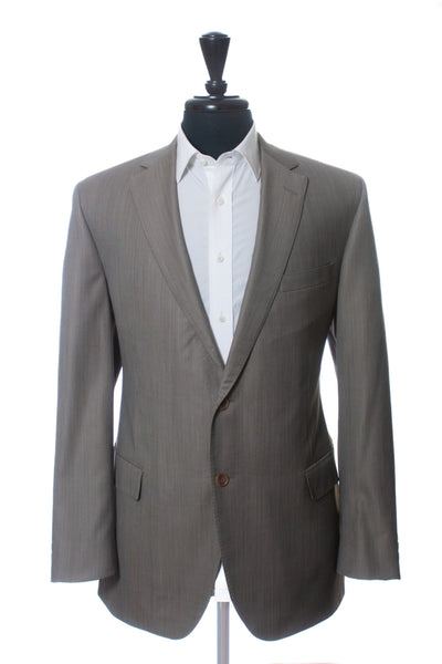 Samuelsohn Sand Grey Wool Cashmere Twill Gable Suit