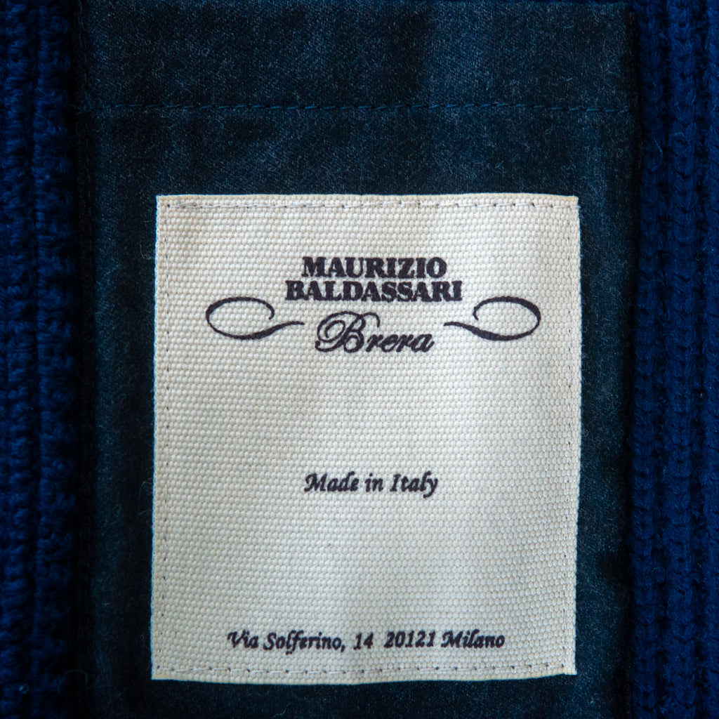 Maurizio Baldessari Navy Blue Knit Swacket Blazer