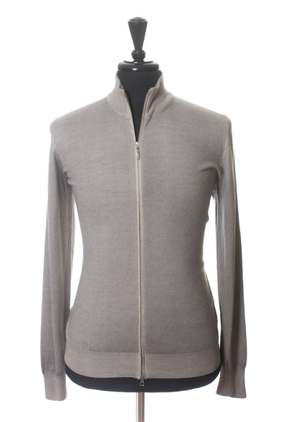 Gran Sasso Vintage Grey Full-Zip Sweater