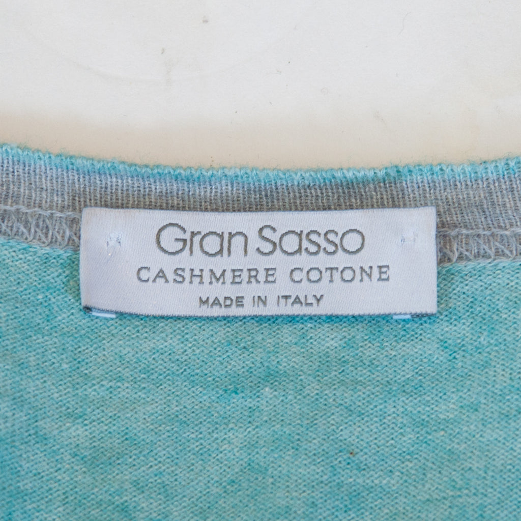 Gran Sasso Green Cashmere Cotton Crew-Neck Sweater