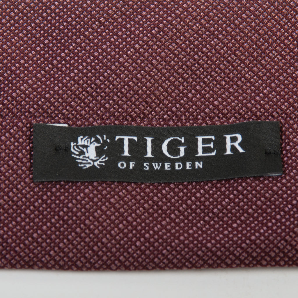 Tiger of Sweden Merlot Crosshatch Print Skinny Tie