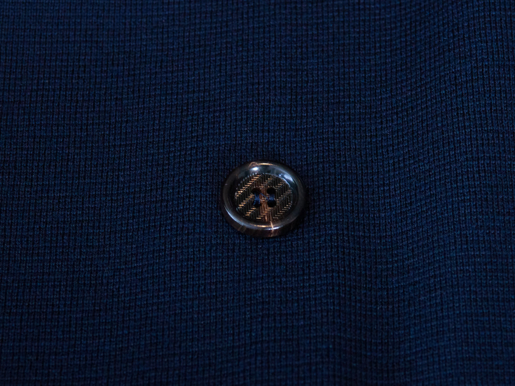 Lardini Navy Blue Knit Double Breasted Blazer