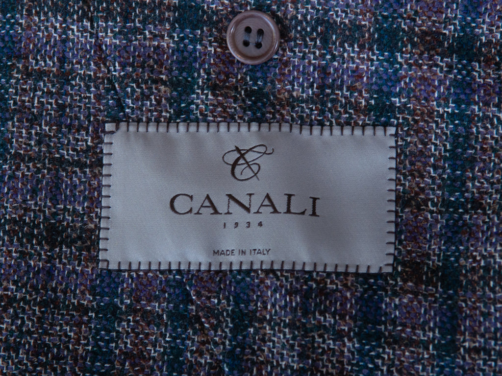 Canali 1934 Purple Check Unstructured Blazer