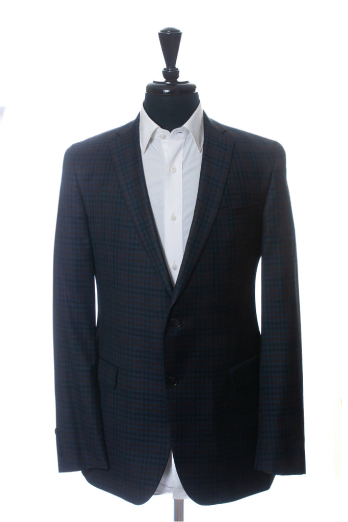 Sand Dark Blue Check Reda Super 110s Wool Suit