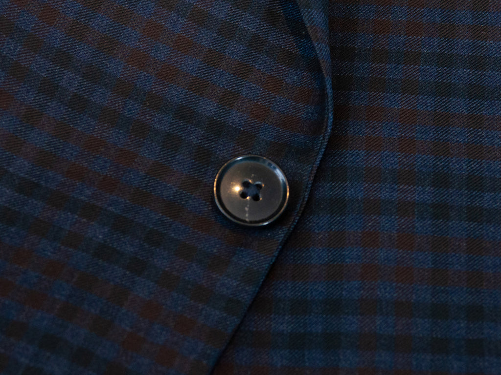 Sand Dark Blue Check Reda Super 110s Wool Suit