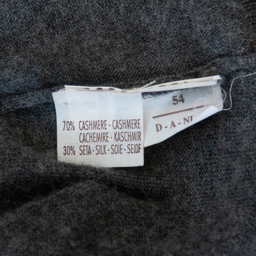 Brunello Cucinelli Grey SIlk Cashmere Cardigan Sweater