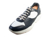 Salvatore Ferragamo White and Navy Blue Sneakers