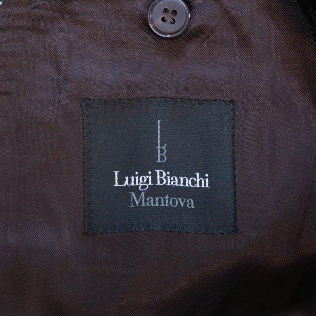 Luigi Bianchi Red on Brown Windowpane Check Suit