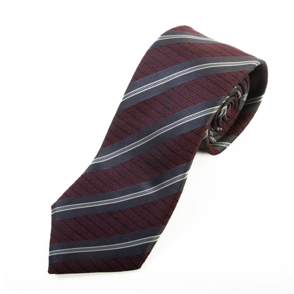Corneliani Deep Merlot Striped Tie