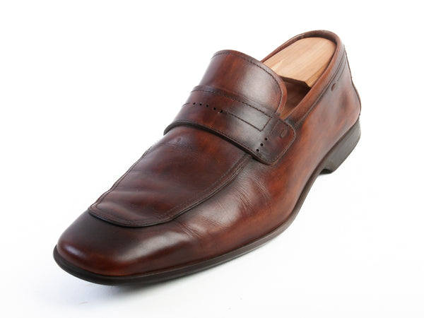 Magnanni Brown Hand Painted Penny Loafers