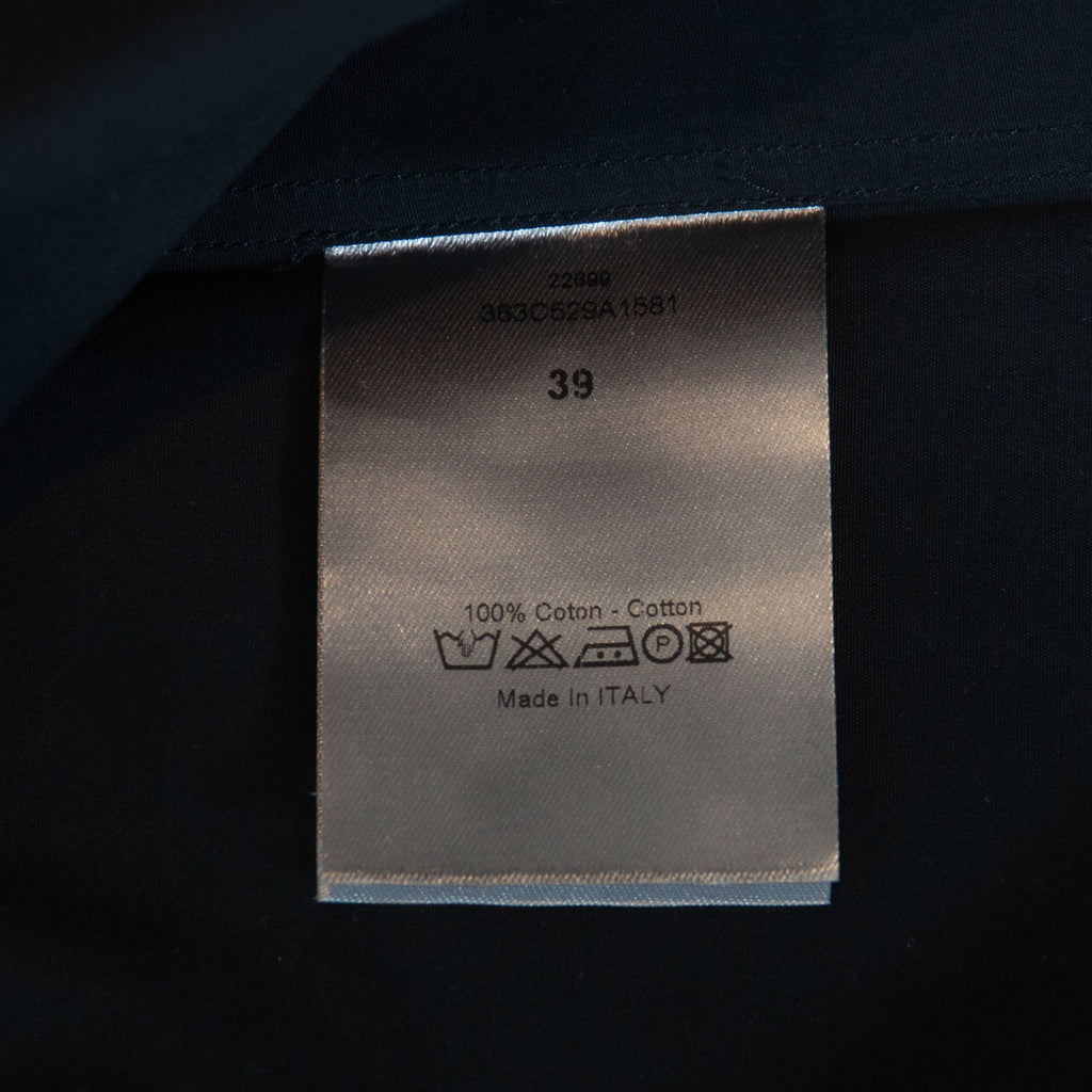 Dior Black Stitch Collar Dress Shirt