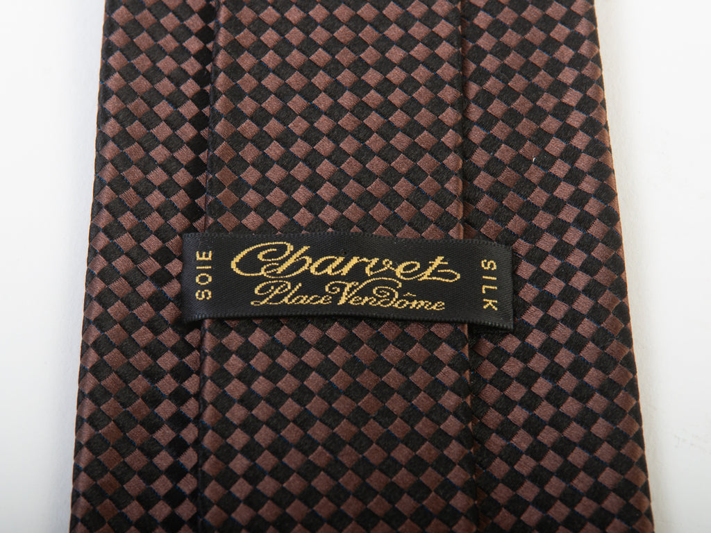 Charvet Brown and Black Basketweave Tie