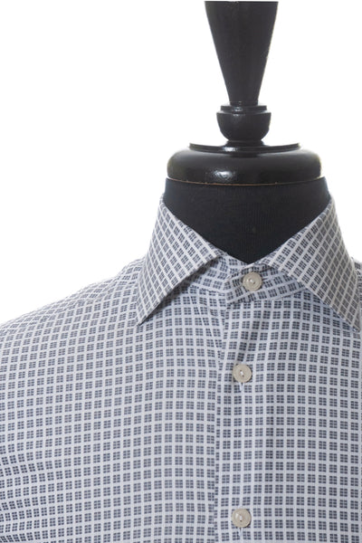Eton Grey Check Slim Fit Brocade Shirt
