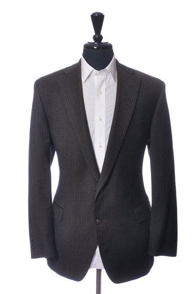 Samuelsohn Brown Check Natural Stretch Gable Blazer