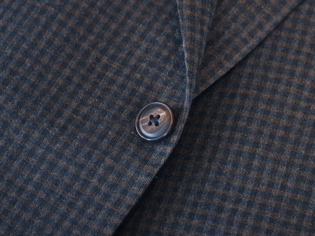 Samuelsohn Brown Check Natural Stretch Gable Blazer