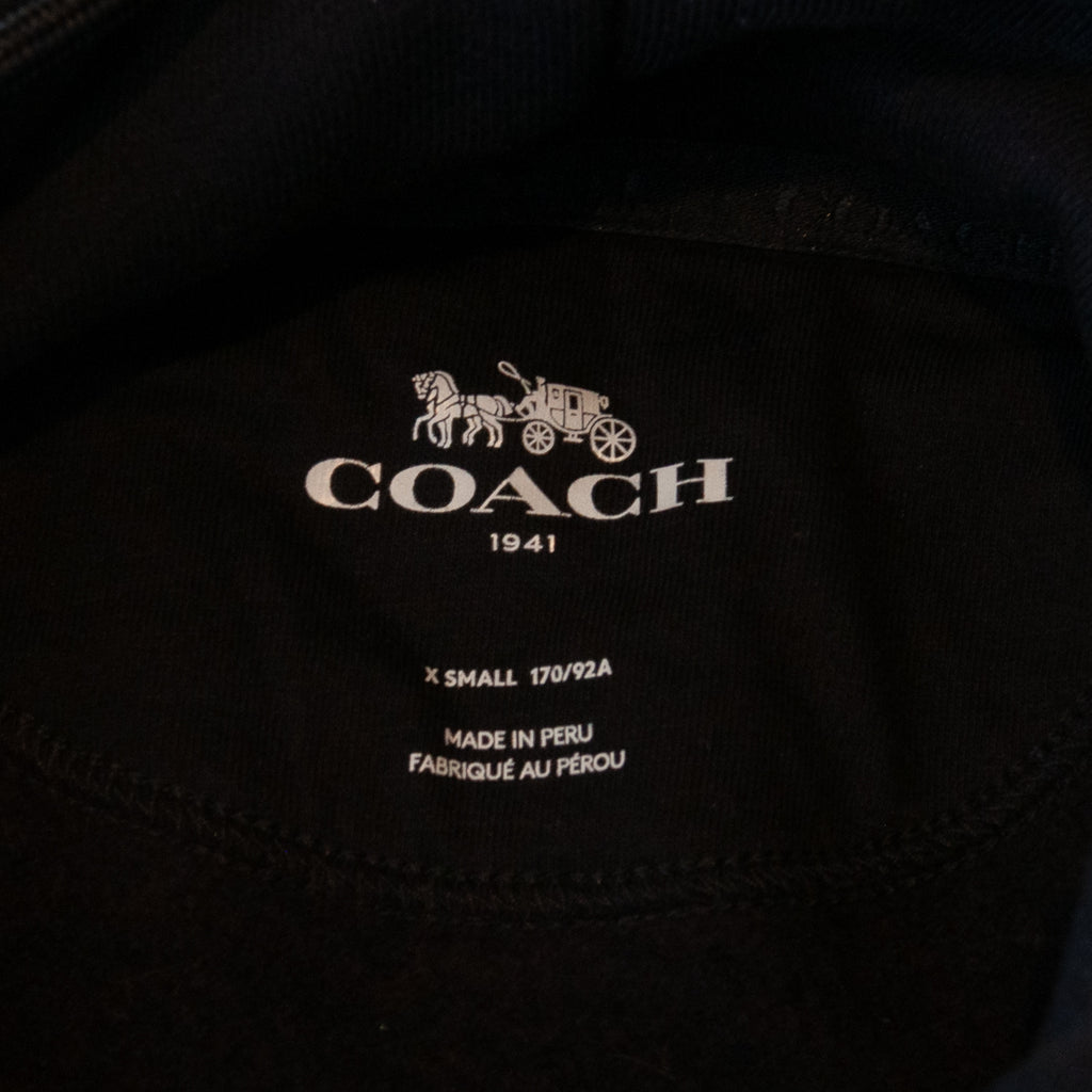 Coach Black Embroidered Logo Hoodie