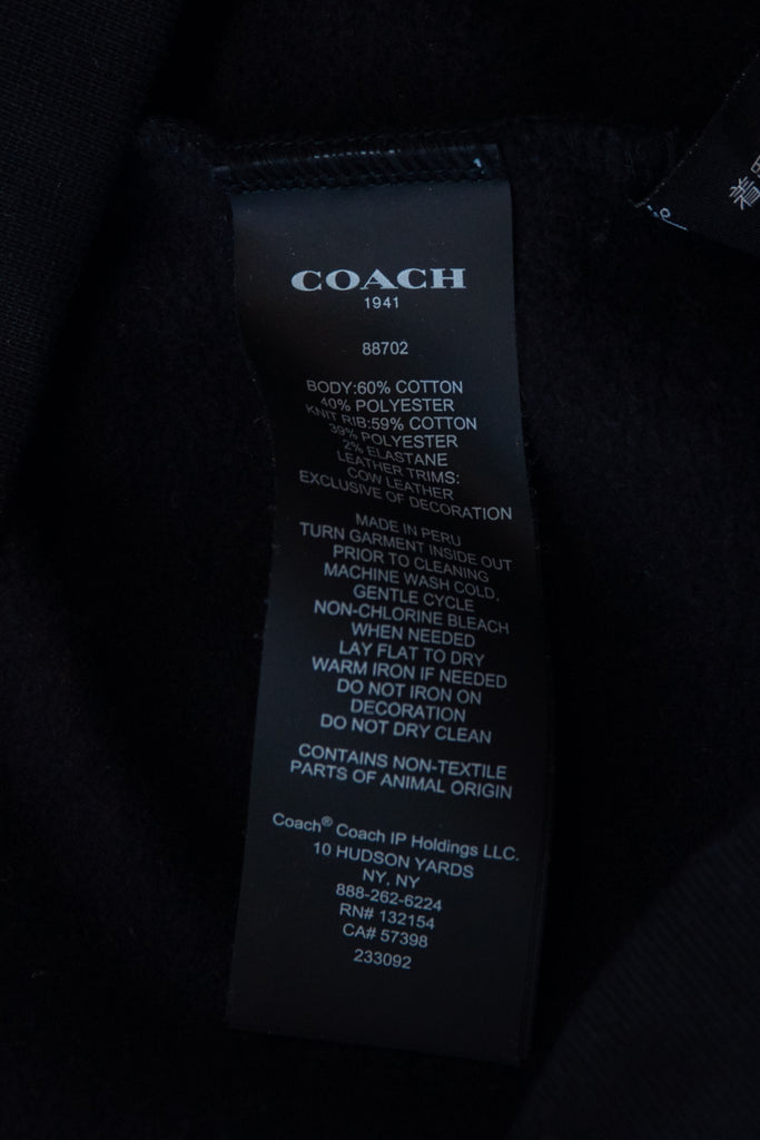 Coach Black Embroidered Logo Hoodie