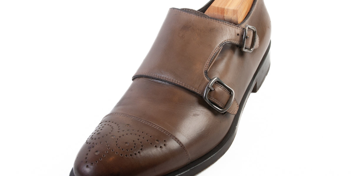 Fratelli Rossetti Antique Toledo Brown Double Monk Strap Shoes
