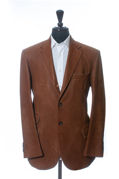 Brunello Cucinelli Brown Leather Blazer