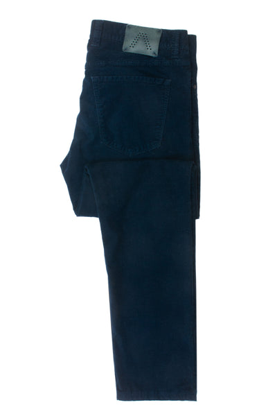 Alberto Navy Blue Regular Fit Pipe Fancy Corduroy Pants