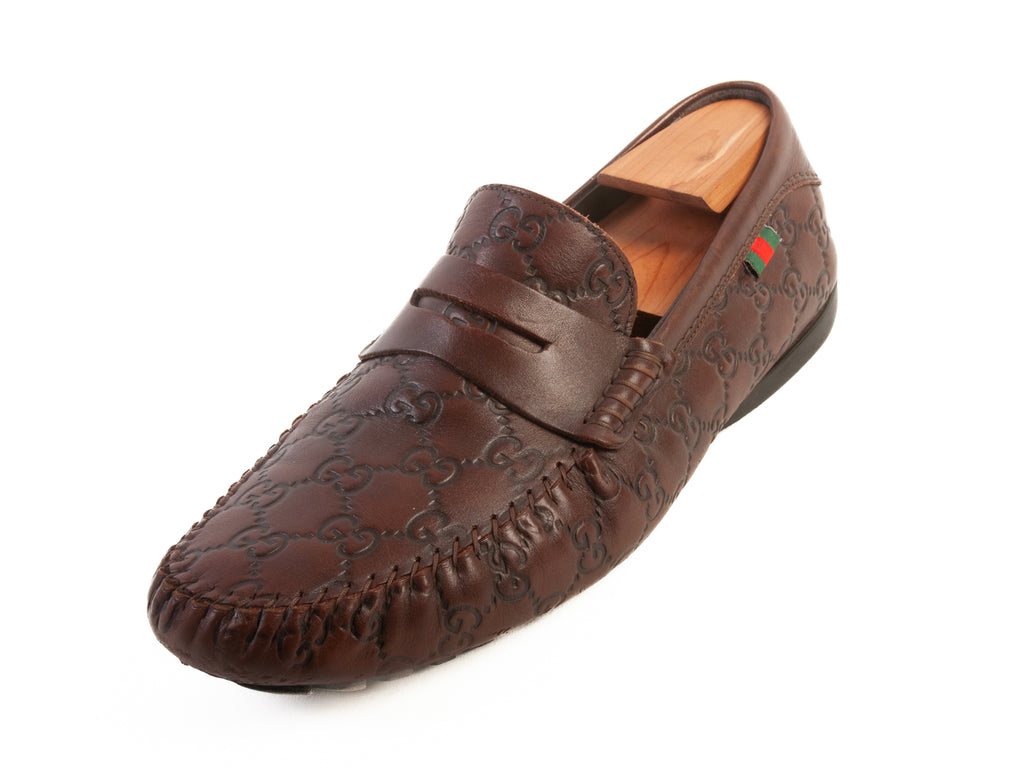 Gucci Brown GG Driving Shoes
