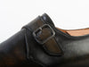 Sutor Mantellassi Pewter Green Hand Painted Monk Strap Shoes
