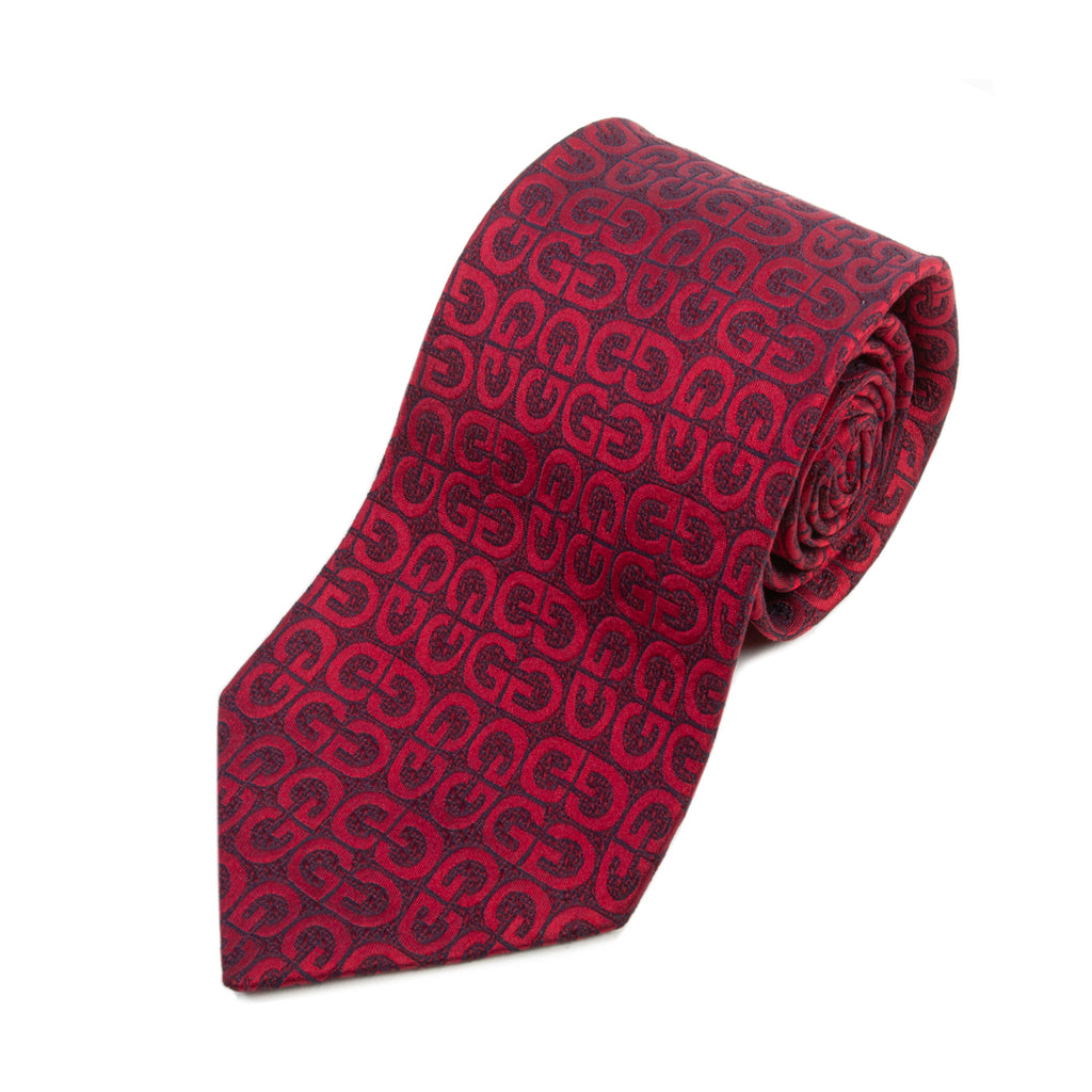 Gucci Red GG Patterned Tie