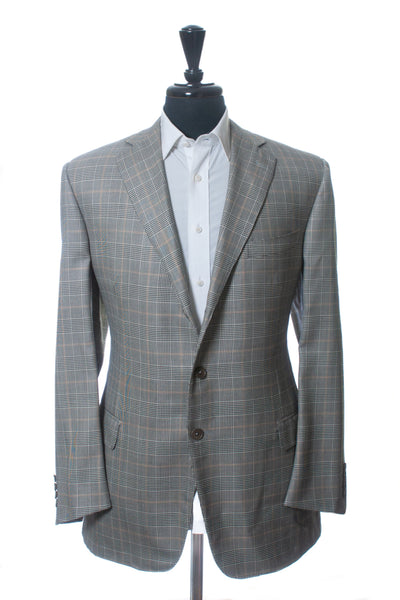 Ermenegildo Zegna Grey Check Trofeo Silk Blazer