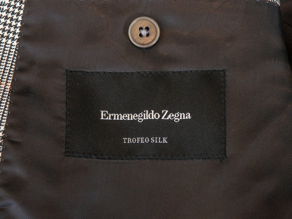 Ermenegildo Zegna Grey Check Trofeo Silk Blazer
