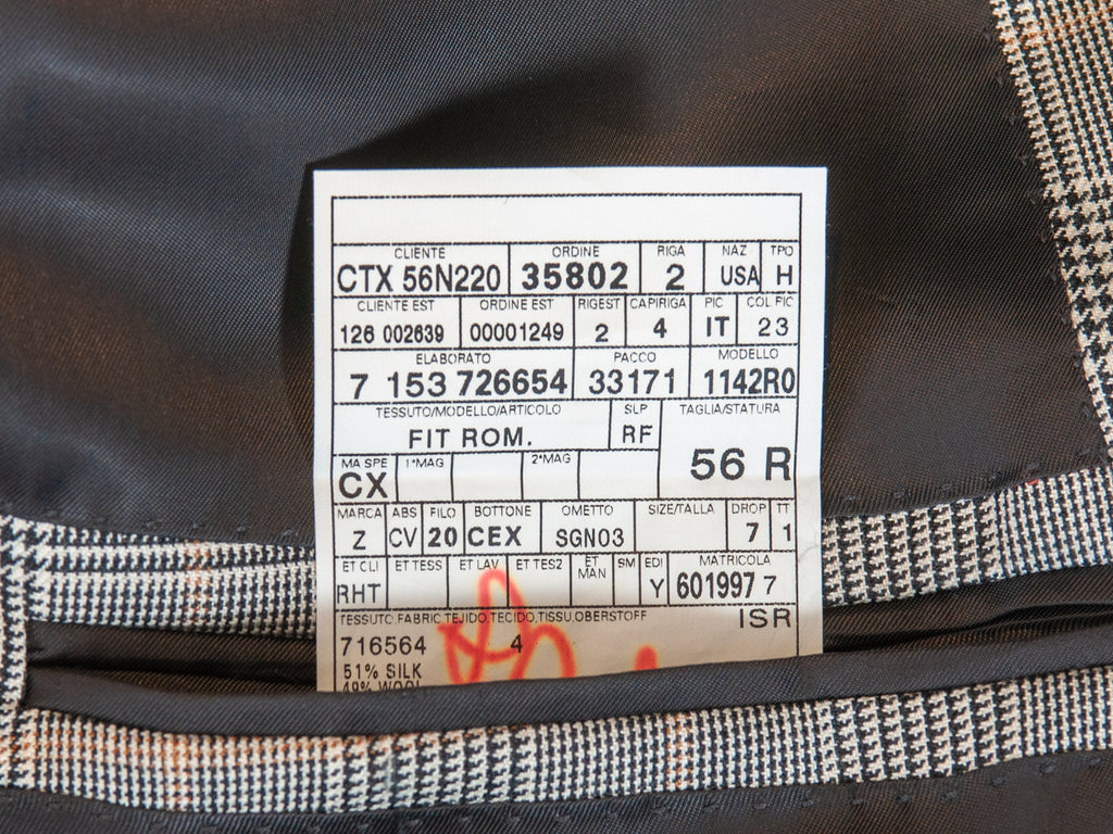 Ermenegildo Zegna Grey Check Trofeo Silk Blazer
