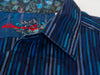 Robert Graham Blue Patterned Stripe Classic Fit Shirt