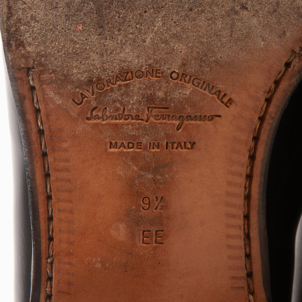 Salvatore Ferragamo Lavorazione Originale Black Split Toe Derby Shoes