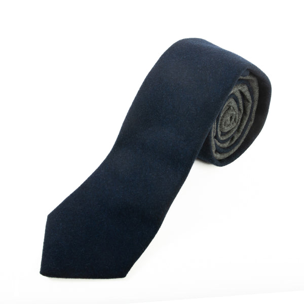 Brunello Cucinelli Navy Blue Silk Cashmere Tie