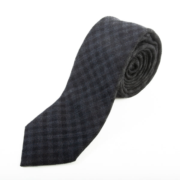 Brunello Cucinelli Grey Check Wool Tie
